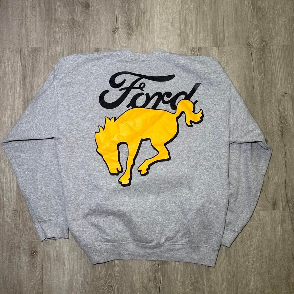 Gray Ford Bronco crewneck sweatshirt with white Ford Bronco graphic - Picture 3 of 3